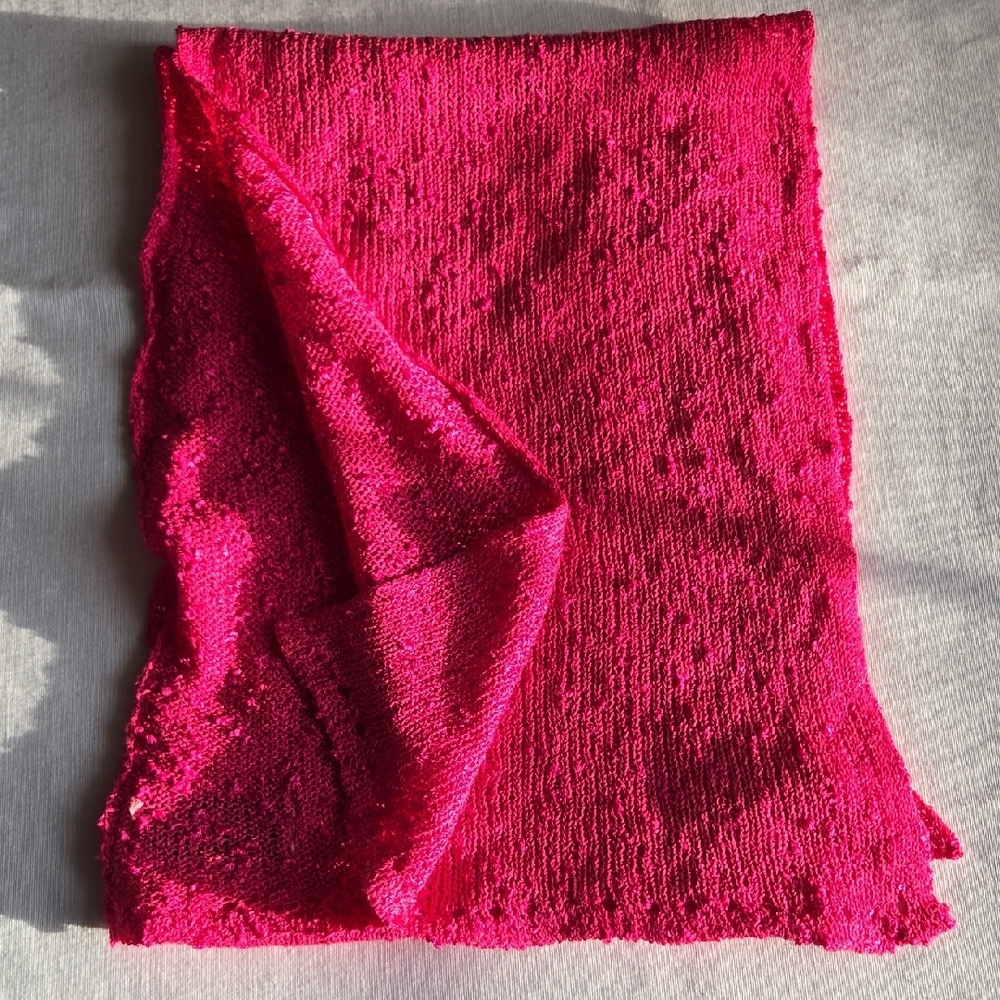 Raspberry Pink Soft Irish Knit Scarf, by Liesa O'Keeffe